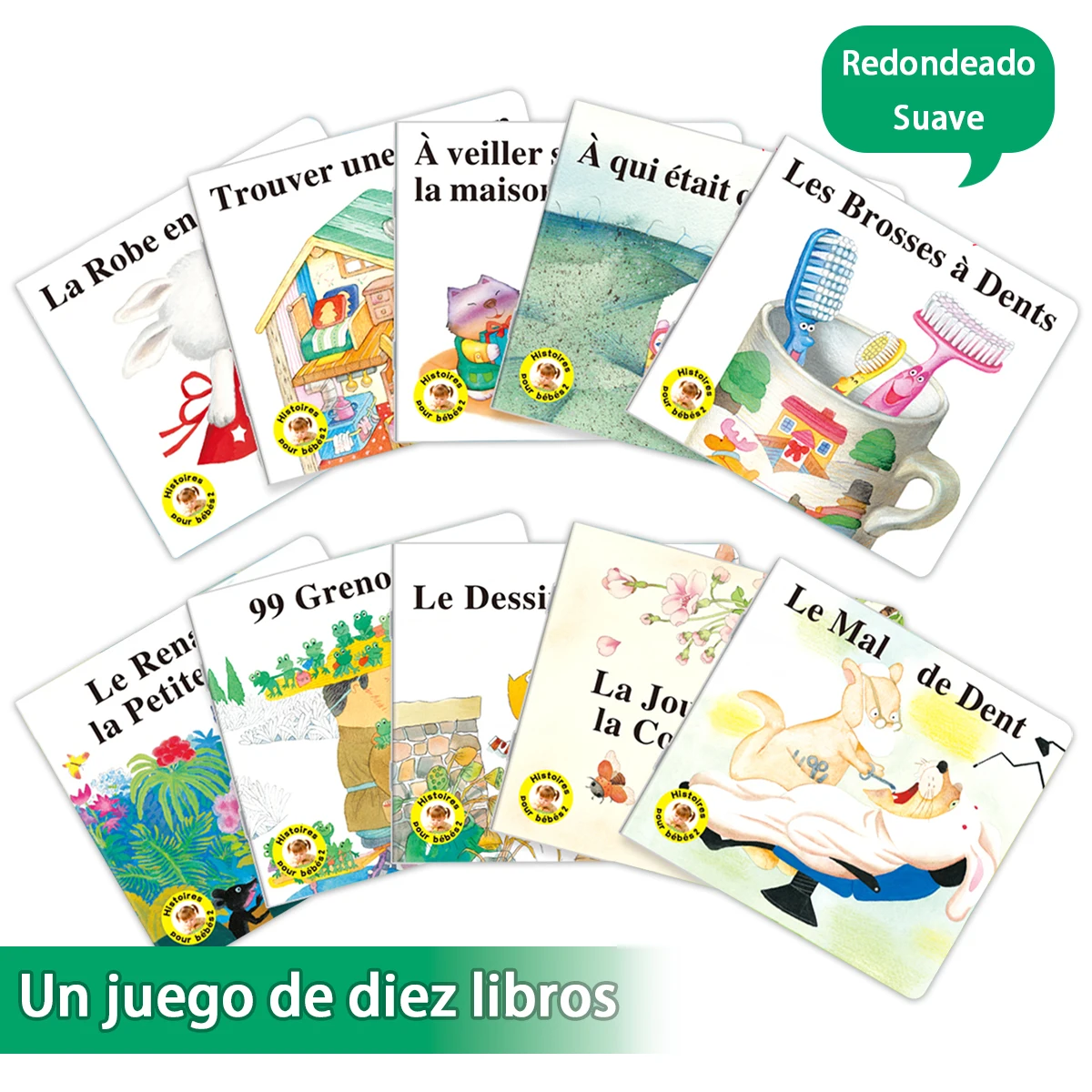 Set of 10 French Story Picture Books – Cultivate Reading Habits, Promote Brain Development – ​​Homeschooling Supplies & Gifts