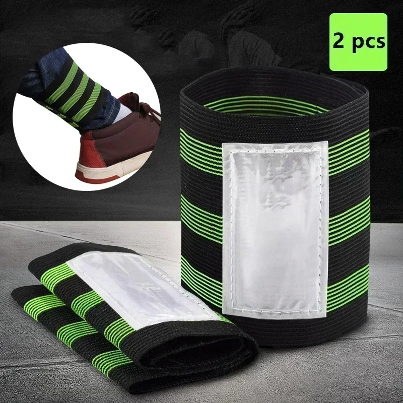2Pc Bicycle Ankle Leg Strap Cycling Bike Safety Reflective Wrist Ankle Bind Bands Clip Strap for Outdoors Sports Bike Pant Strap