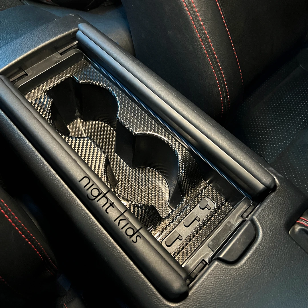 Night Kids for 2022+ Toyota GR86 Subaru BRZ Carbon Fiber Armrest Box Interior Trim Sticker GR86 BRZ Dry Carbon Interiors