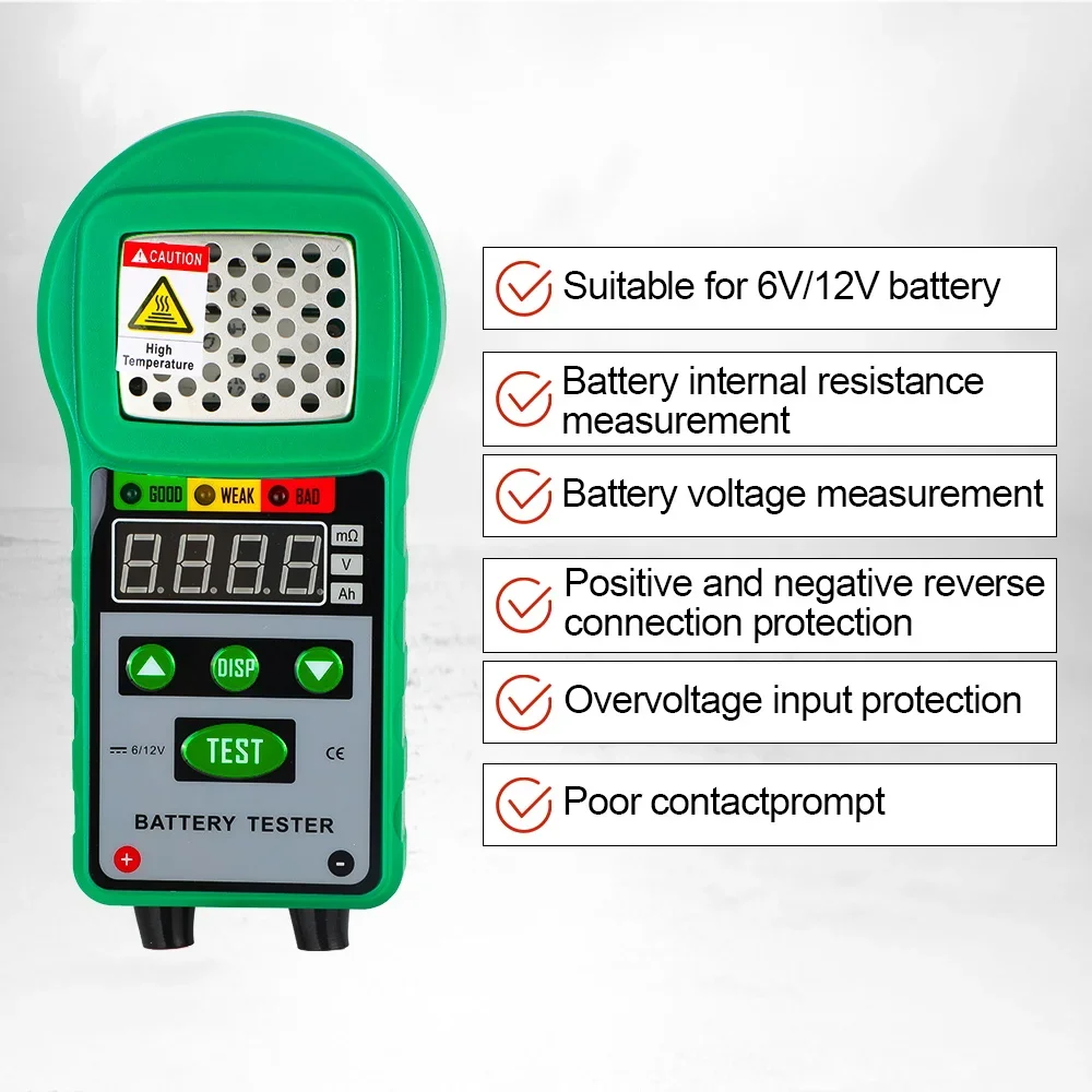 DY225 Tester baterai kendaraan listrik, alat uji kapasitas baterai 3 dalam 1 6V 12V DC mengisi daya UPS