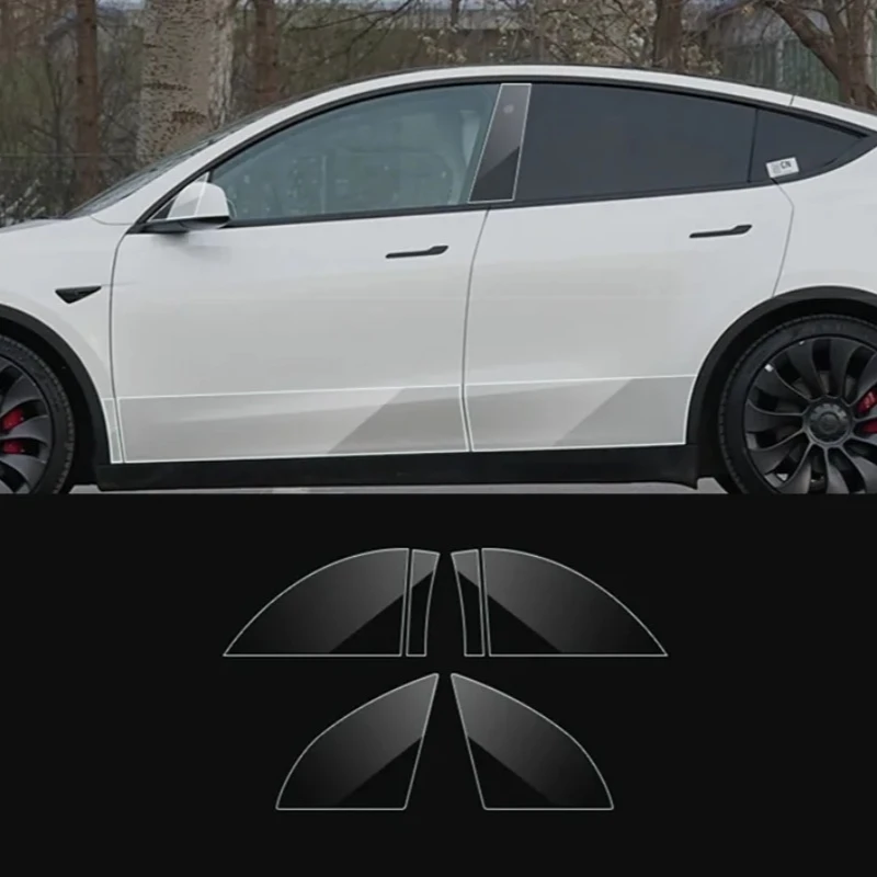 Für Tesla Model Y Juniper 2025 Vordertür-Ecken-Schutzfolie Hintertür-Schutzfolien Unsichtbare Auto-Schutzfolie TPU-Film