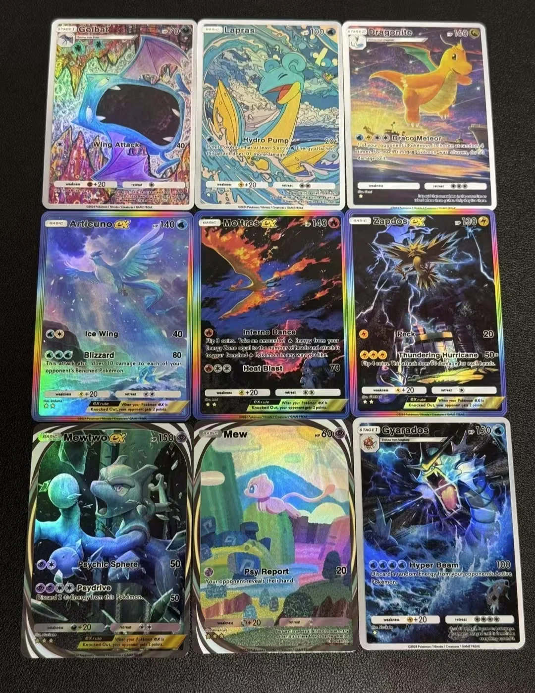 

9Pcs/set DIY PTCG Pokemon Anime Figure Collection Card Holographic English Version Card Dragonite Articuno Gyarados Zapdos Gift