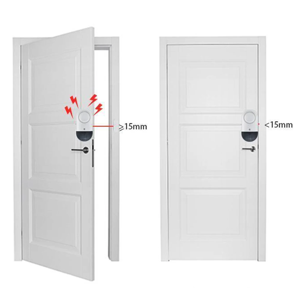 Alarma con pilas 130 DB alarma monitoreo de seguridad 32*11,5*10mm 130 DB alarma de puerta inalámbrica alarma con pilas