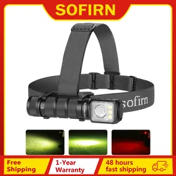 SOFIRN HS42 2100lm Headlamp 18650 USB C Rechargeable RED LED Flashlight SST40 LED EDC Torch with Magnetic for Camping