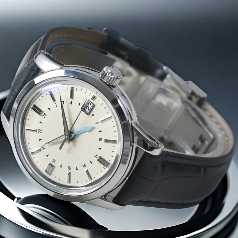 Seiko Mod NH35 GS 39mm Watch Case for Nh34 NH35 NH36 Automatic Movement MOD Watch Case Stainless Steel with Leather Strap