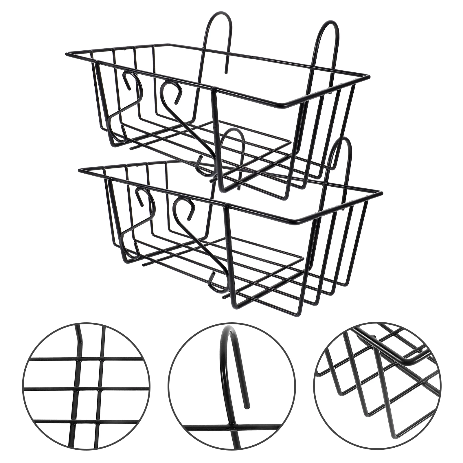 

2pcs Black 35cm Metal Hanger for Balcony Fence Planters Flower Pot Holder Durable Hanging Rack Garden Baskets Outdoor