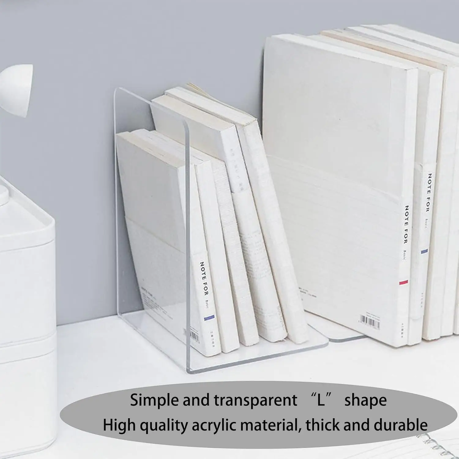 

8 прозрачных акриловых подставок для книг, прочные пластиковые, для дома и офиса