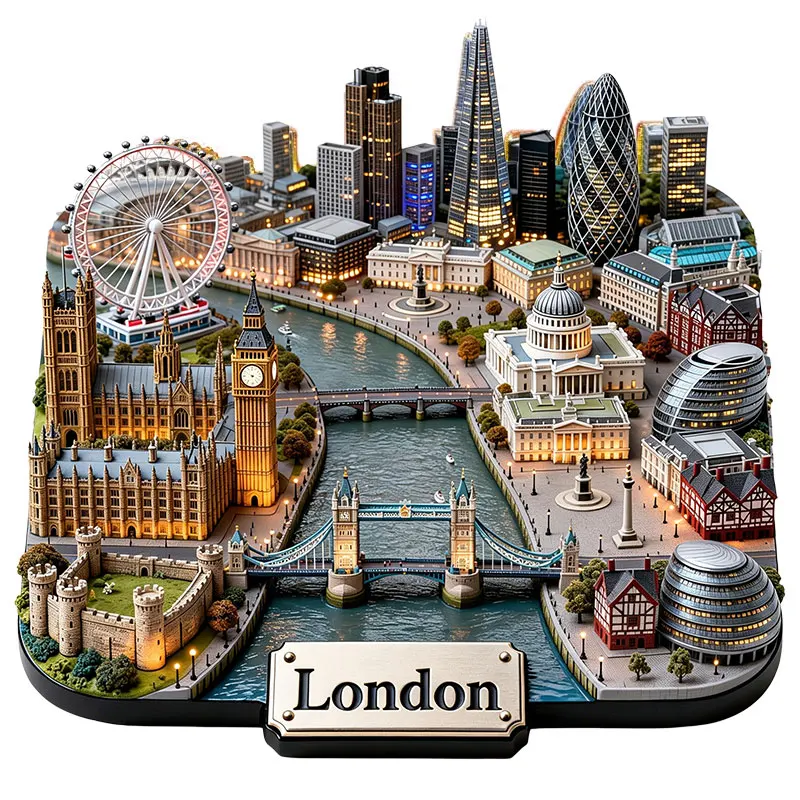 London Big Ben St Paul's Cathedral Metal Fridge Magnet Travel Souvenir Durable Creative Home Decoration Gift for Kitchen Fridge