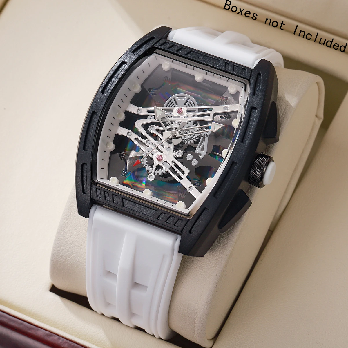 Luxury Men Quartz Watches Casual Silicone Strap Sports Wristwatches for Man Clock Reloj Hombre（Without Box）