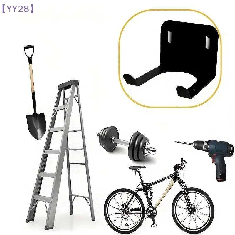 【YY28】Black Metal Storage Hook With Ventilation Slots Heavy Duty Garage Tools Organizer For Lawn Mower And Branch Trimmer{Y}