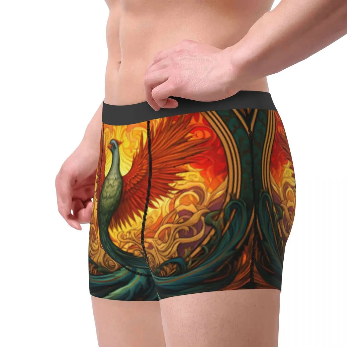 Male Panties Men's Underwear Boxer Ancient Phoenixes Rising Underpants Comfortable Shorts