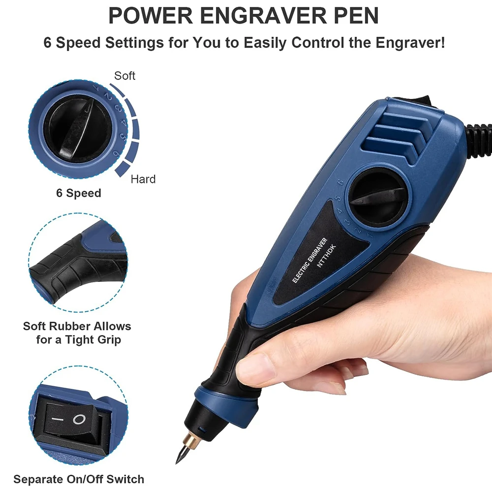 Micro Electric Engraver Pen Tool Mini DIY Engraving Machine Kit Rotary Tool for Metal Glass Wood Jewelry Engraving Lettering Pen