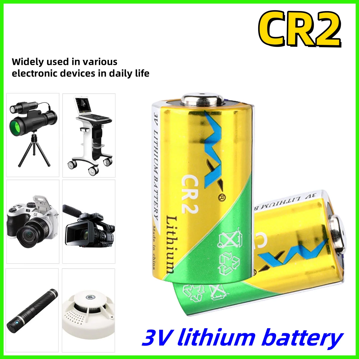 

2-50pcs CR2 3V Battery Lithium 900mAh 15*27mm CR15270 Replacement Battery-Not Rechargeable