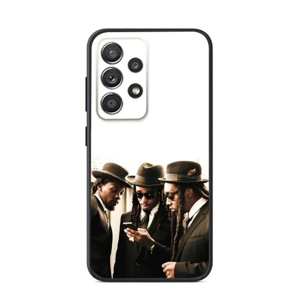 Migos Hip Hop Group Phone Case For Samsung S24,S23,S22,S21,S20,S10,S10E,S9 Ultra Plus FE Note 20 Ultra 10 9 Plus Black Case