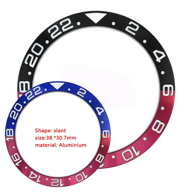 

Aluminium Bezel Luminous 38mmx30.7mm Watch bezel insert fits SPB185 187 watch case NH35 case bezel insert ring with sticker