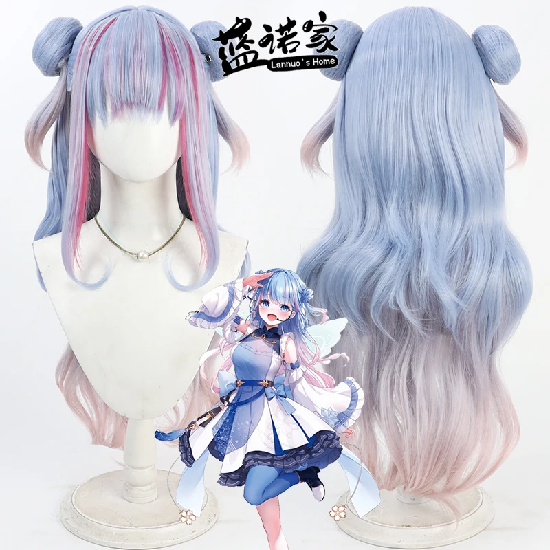 

NIJISANJI Virtual YouTube Aoi Sakura Cos Косплей Парик Хэллоуин Карнавальная вечеринка Опора Синтетические волосы Термостойкое волокно + Кепка для парика
