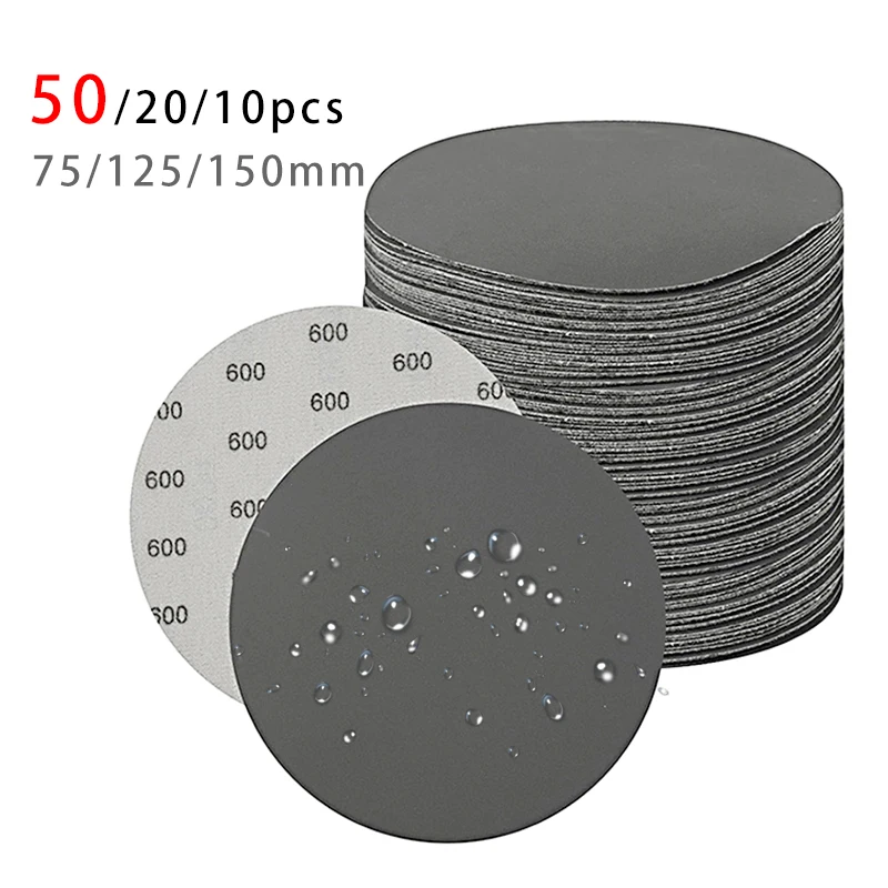 75/125/150mm Universal Dry and Wet Sanding Paper Disc Metal Polished Woodworking Tools Accessories Polishing Abrasive Discs