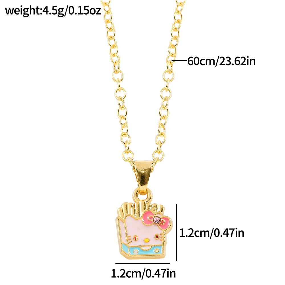 Sanrio Hello Kitty Cartoon Pendant Necklace Sweet and Cute Girl Necklace Women Girls Party Accessories Jewelry Gifts