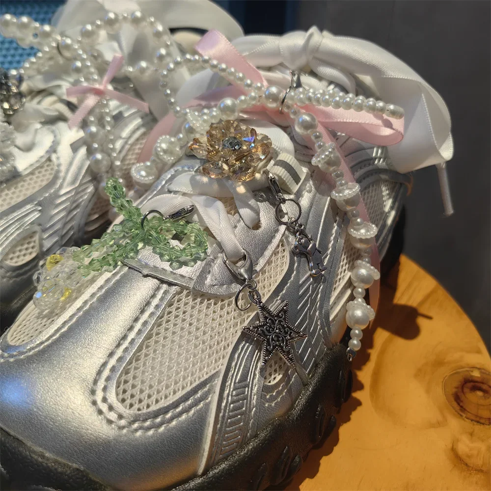 Neue Perle Blume Schuhe Zubehör Obst Kristall Schuh Charme Schnalle Schnürsenkel Charms für Turnschuhe Dekorationen 1 Stücke – Detail 7