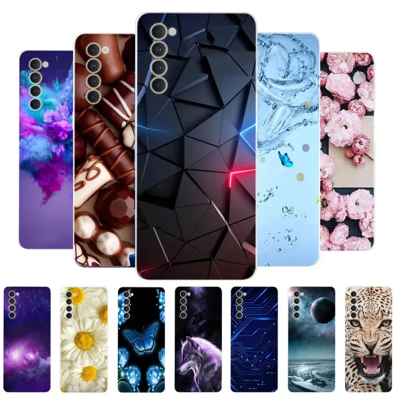 For OPPO Reno 4 Pro Case CPH2109 Bumper Silicone TPU Soft Phone Cover For OPPO Reno 4 Pro 4G Cases Cartoon fundas Reno4 Pro 4G