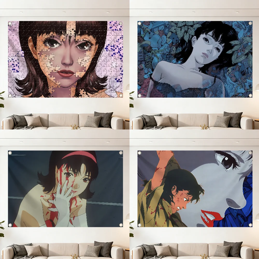 Anime Perfect Blue flag Decoration Outdoor Picnic Party Art Hanging Home Camping Party Banner Best sellers