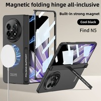 Matte For OPPO Find N5 Magsafe Case Ultra Thin Built in Magnetic Wireless Charging Folding Hinge Holder with Tempered Film Cover