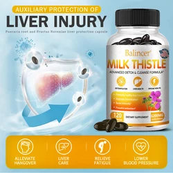 Balincer Milk Thistle Detox & Cleansing Formula 6200 Mg Supports Healthy Liver Detoxification, Heat Detoxification, Antioxidants