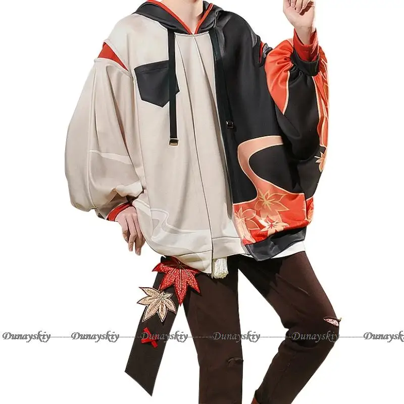 Game Yuanshen Impact Kaedehara Kazuha Doujin Hoodie Genshin Impact Kazuha Casual Wear Cosplay Costume Hoodie