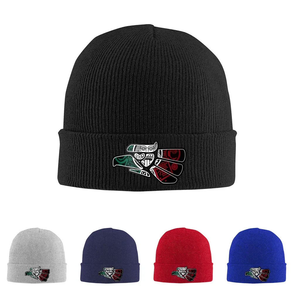 2026 Geometric design eyes wings abstract shapes Men Women Unisex Knitted Hat Beanie Pullover Cap Winter Thermal Warm Christmas