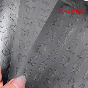 1~4PCS Airbrush Stencils Easy To Use High Quality Trendy Reusable Nail Stencils Self-adhesive Decal Salon Manicure Trendy