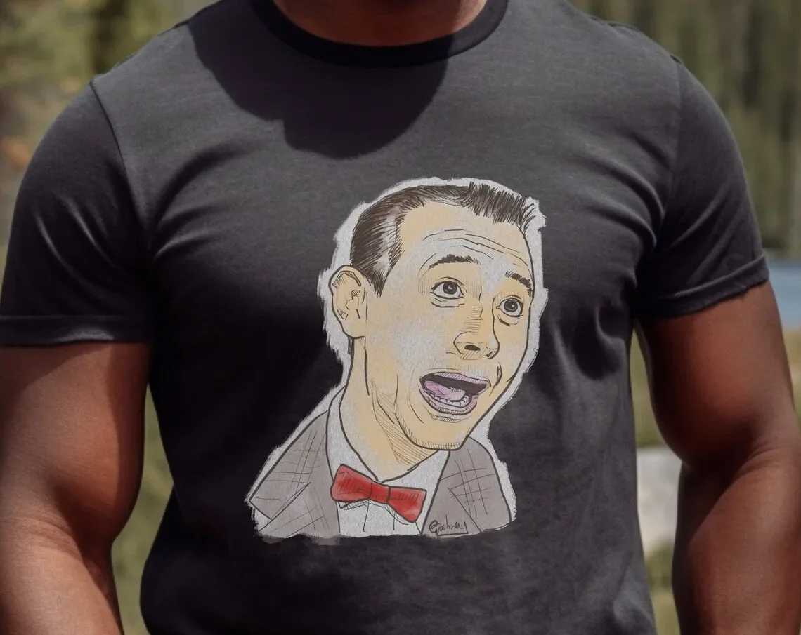 Pee Wee Herman Shirt, Paul Reubens Comedy Tee Short Sleeve S-5Xl