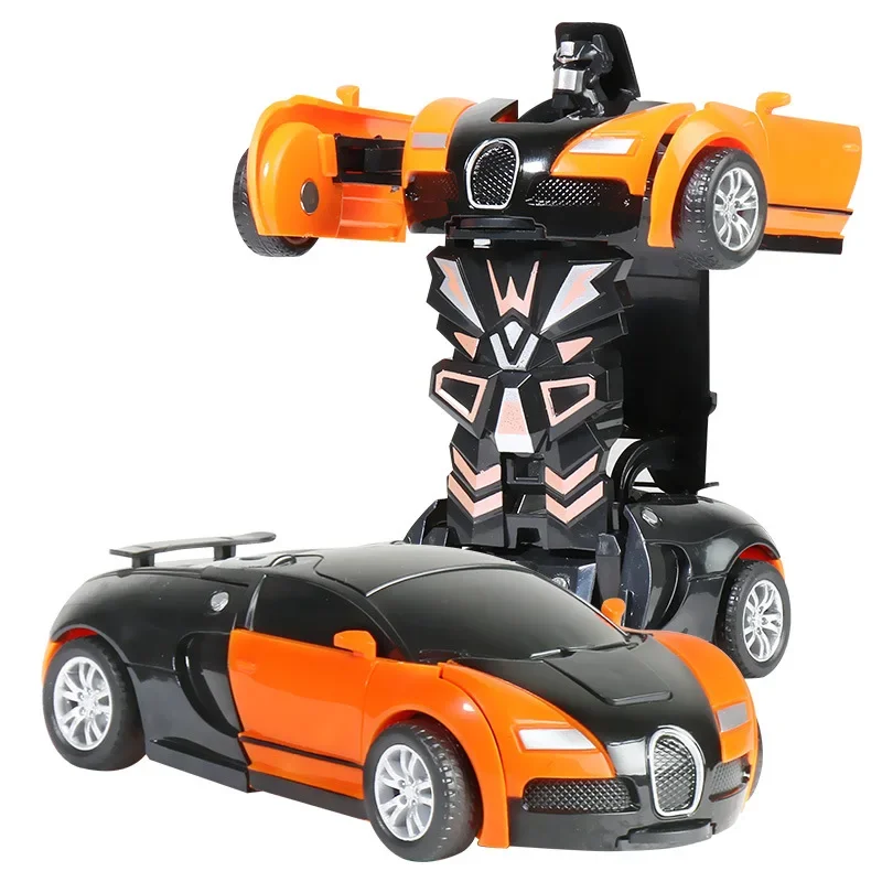 One-Click Impact Deformation Car, Inertia Robot Toy, presente de aniversário infantil para meninos e meninas