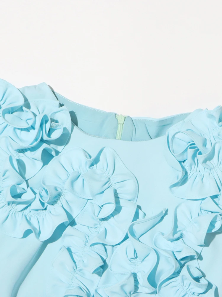 Minivestido Floral 3D elegante para mujer, vestido elegante sin mangas con volantes y retazos, Vestidos ajustados de lujo para fiesta, bata para mujer