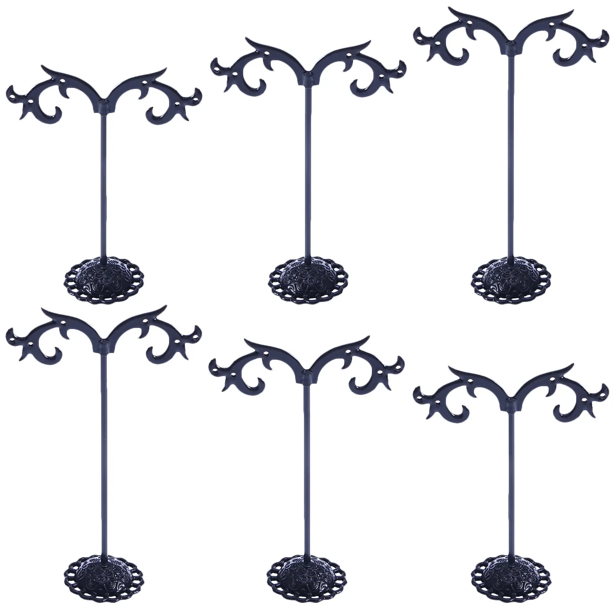 6Pcs Earrings Rack Iron Art Jewelry Holders Display Stand Rings Necklaces Bracelets Organizer Gift Earrings Rack