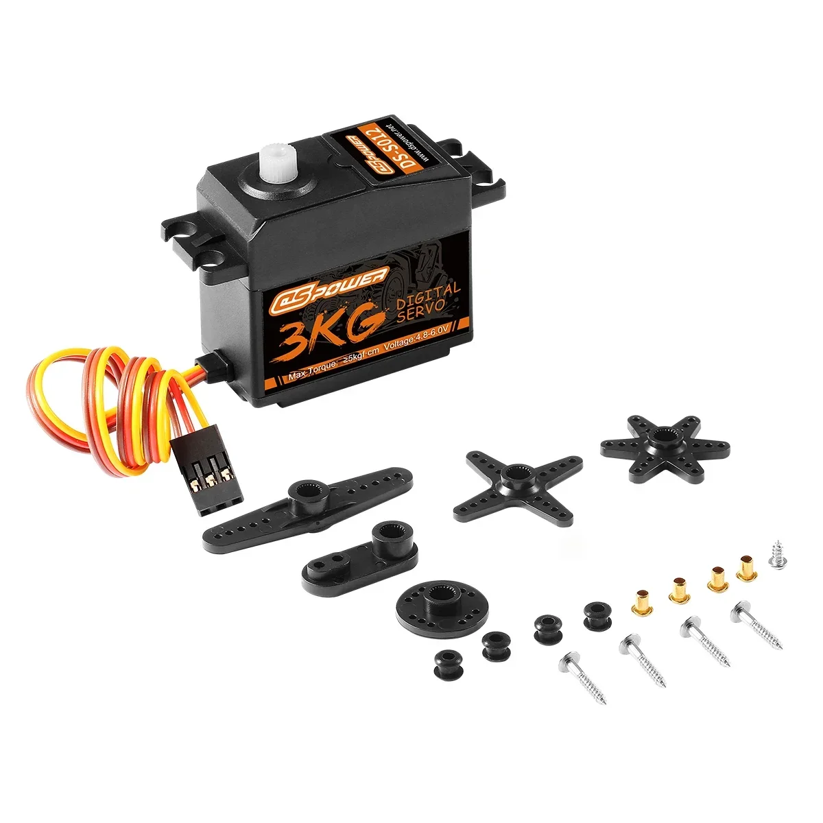 DSpower 3 kg Kunststoffgetriebe, wasserdicht, digital, Micro-Servo, 5 kg Drehmoment, für RC-Auto, Flugzeug, Drohne, Hubschrauber, Boot, Roboter, Wltoys, HSP, Axial