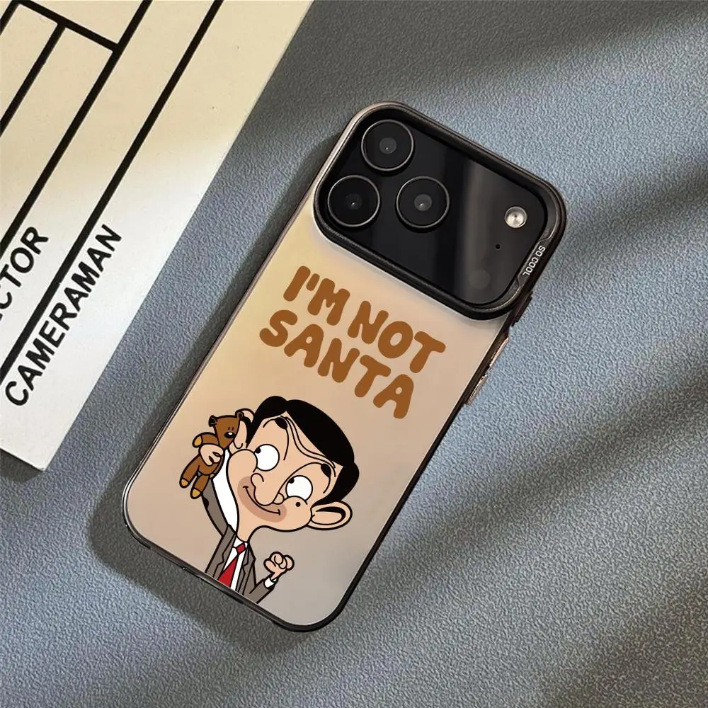 مثيرة للاهتمام M-Mr.Bean جراب هاتف آيفون 17 16 15 14 13 12 11 برو ماكس الهواء الملونة ماتي الليزر أورورا للصدمات