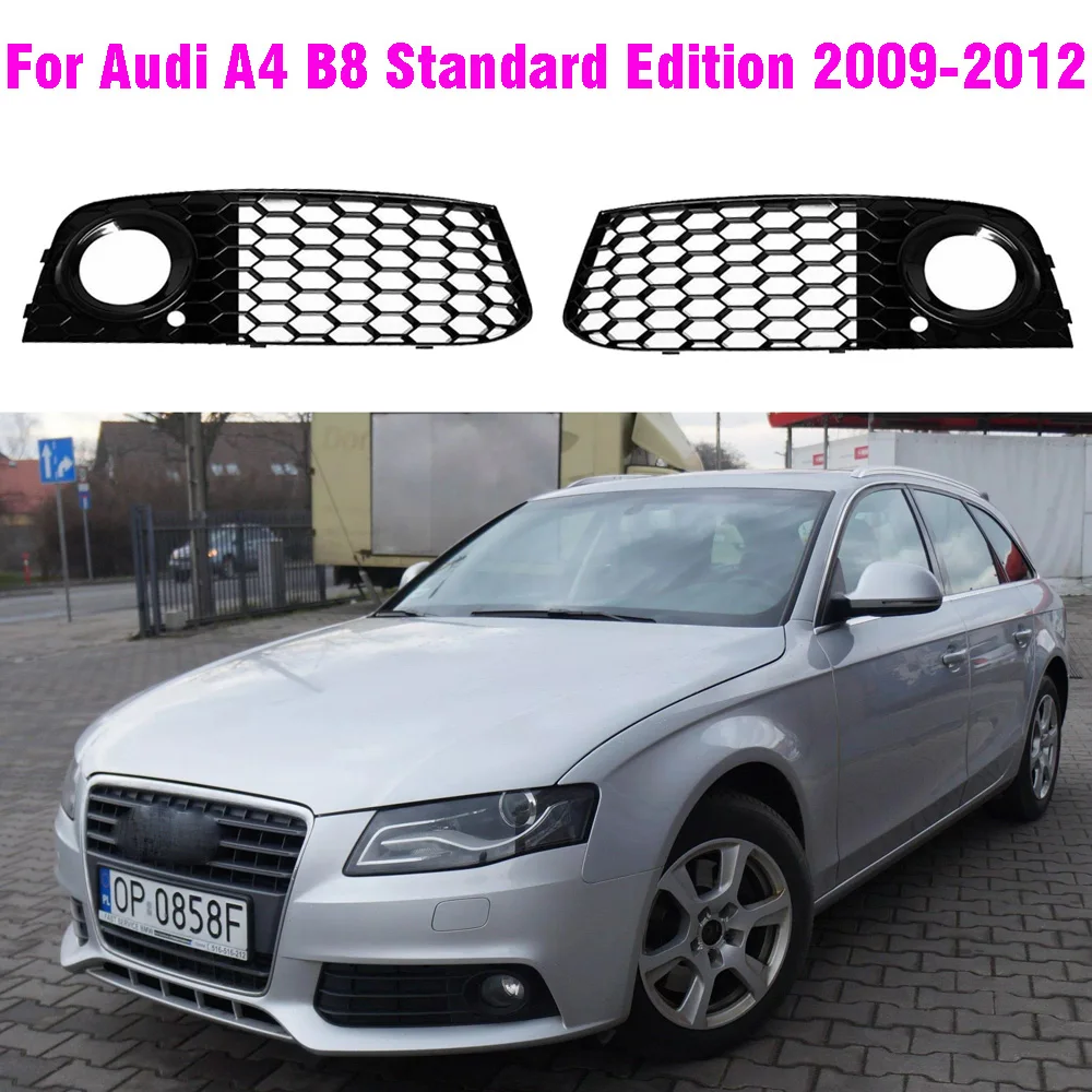 For Audi A4 B8 2009 2010 2011 2012 Honeycomb Mesh Fog Light Open Vent Grill Intake Cover Grille Car Parts