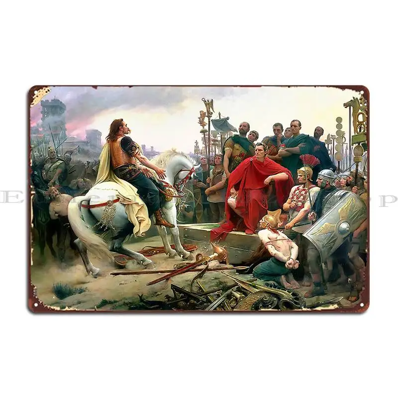 Julius Caesar And Vercingetorix At The Surrender Teearthy Metal Plaque Plaques Garage Decoration Printing Tin Sign Poster