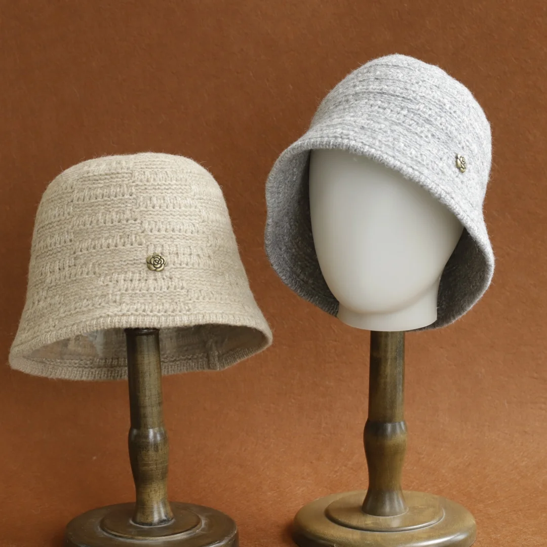 2026 new Hot Selling Winter Hat Real wool Fur Winter Hats For Women Fashion Warm  Fisherman Hat Women Solid Adult Cover Head Cap