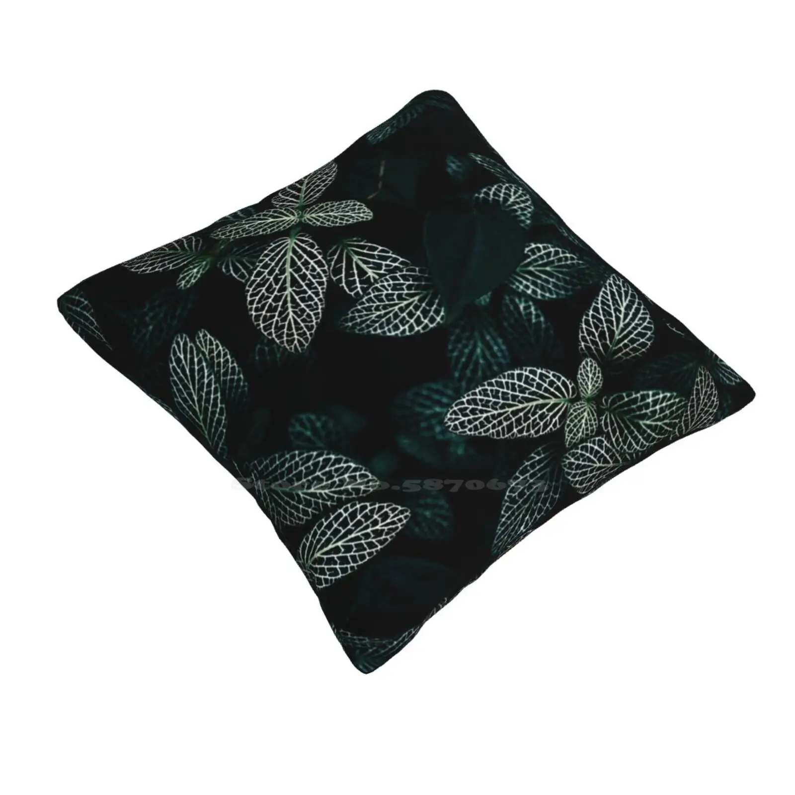 Dark Leaves 3 Pillow Cover Hug Pillowcase Sheet Leaves Nature Plant Botany Botanical Green Macro