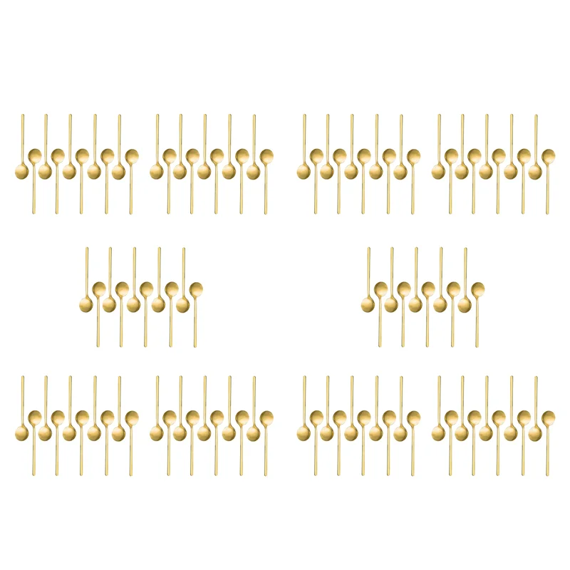 

Y50A-нержавеющая сталь, 100 шт., ложки для эспрессо, чайные ложки для кофе, сахара, десерта, торта, мороженого, супа, антипасто (золото)