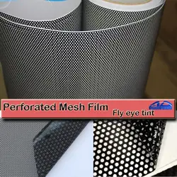 Black One Way Vision Fly Eye Tint Perforated Mesh Film Car tint Window Tint Car wrap film sticker Motorcycle Scooter Decals