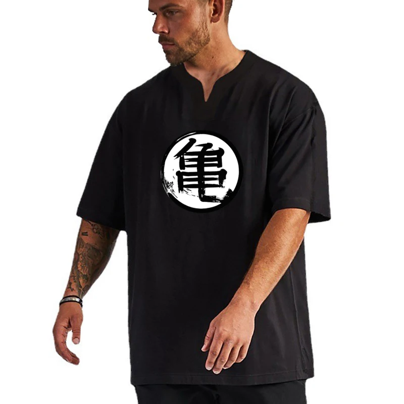 المتضخم فضفاض الصيف القطن تنفس الخامس الرقبة تي شيرت رياضة كمال الاجسام اللياقة البدنية التدريب قمصان رجالي تشغيل الملابس الرياضية