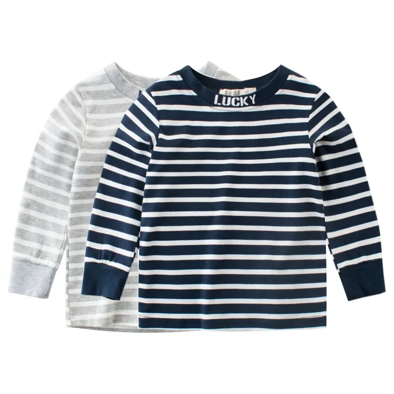 

2024 Children's Clothing Autumn Cotton Striped T-Shirt for Boys Girls Fashion Long Sleeve O-Neck Tops Baby Tees Dropshipping