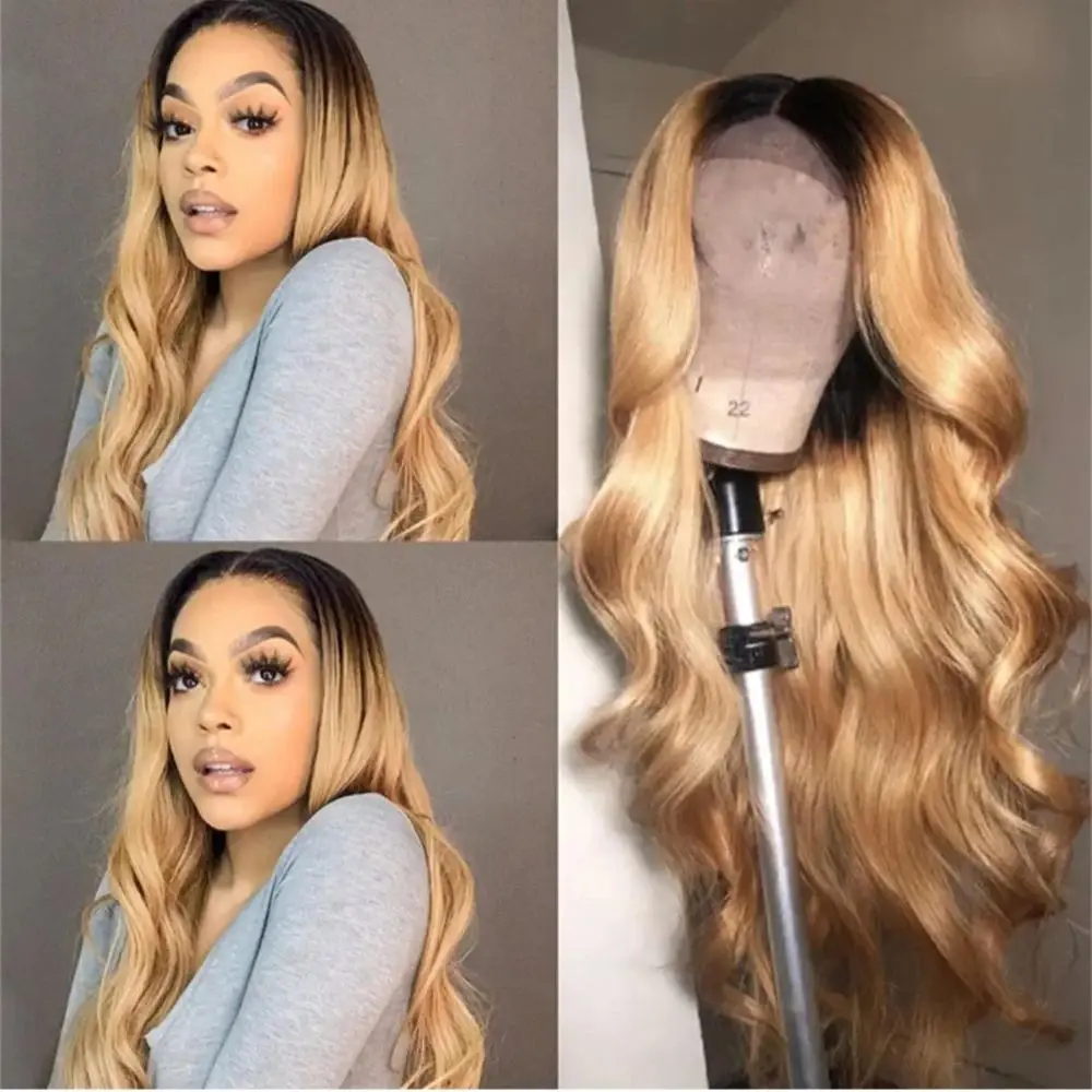 

Ombre Blond Preplucked Body Wave 26inch Silk Top 5x5 Silk Base Jewish Human Hair Wig With Baby Hair HD Lace European Hair