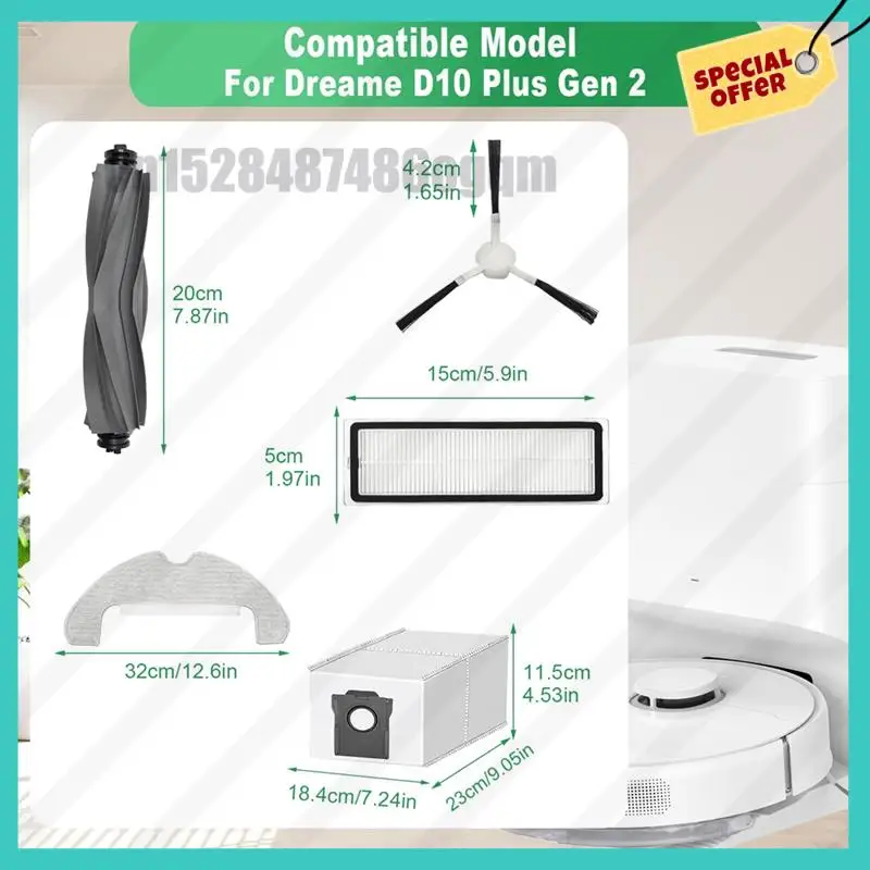 -ABJZ لملحقات Dreame D10 Plus Gen 2 لأجزاء المكنسة الكهربائية Dreame D10 Plus Gen 2