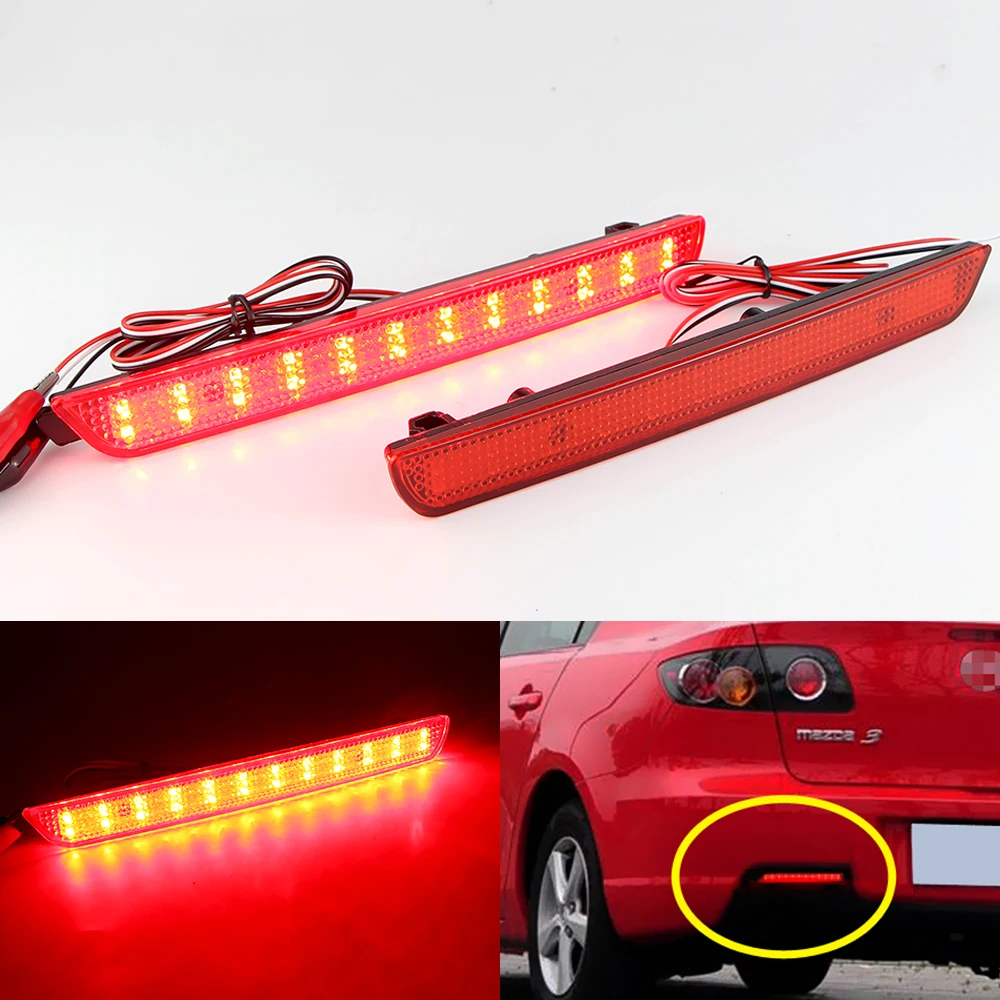 LED Rear Bumper Reflector Light Brake Lamp Reflector For Mazda 3 Tail/Brake Rear Fog Lamps and Turn Signal Light Car Accessories