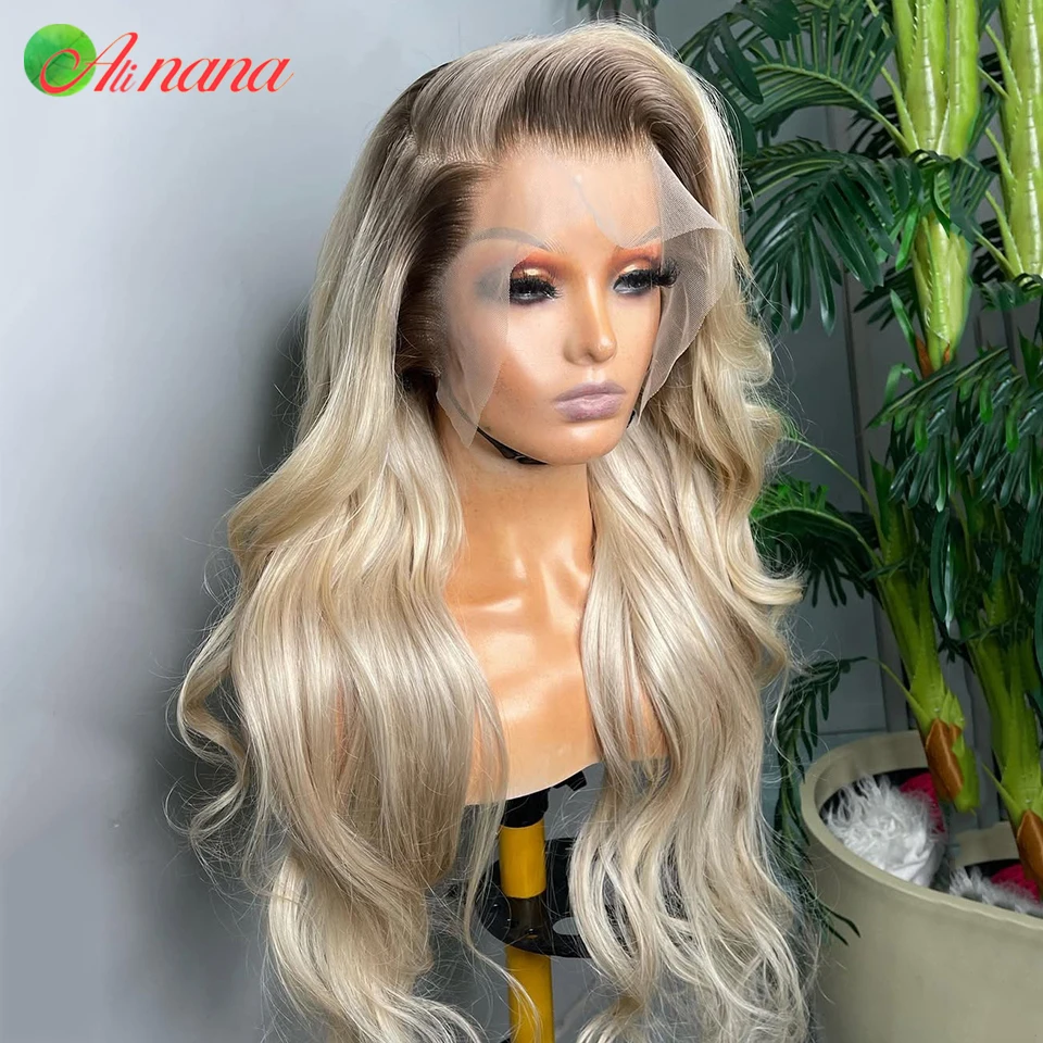 

Ash Blonde Color 13x4 13x6 Transparent Lace Frontal Wig Remy 5x7 Lace Closure Wig Body Wave Pre-Plucked Human Hair Wig For Women