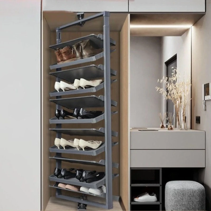 Image of Drehbarer Schuhregal mit Großer Kapazität, Platzsparender Schuhorganizer, Stehender Schuhschrank mit Drehfunktion