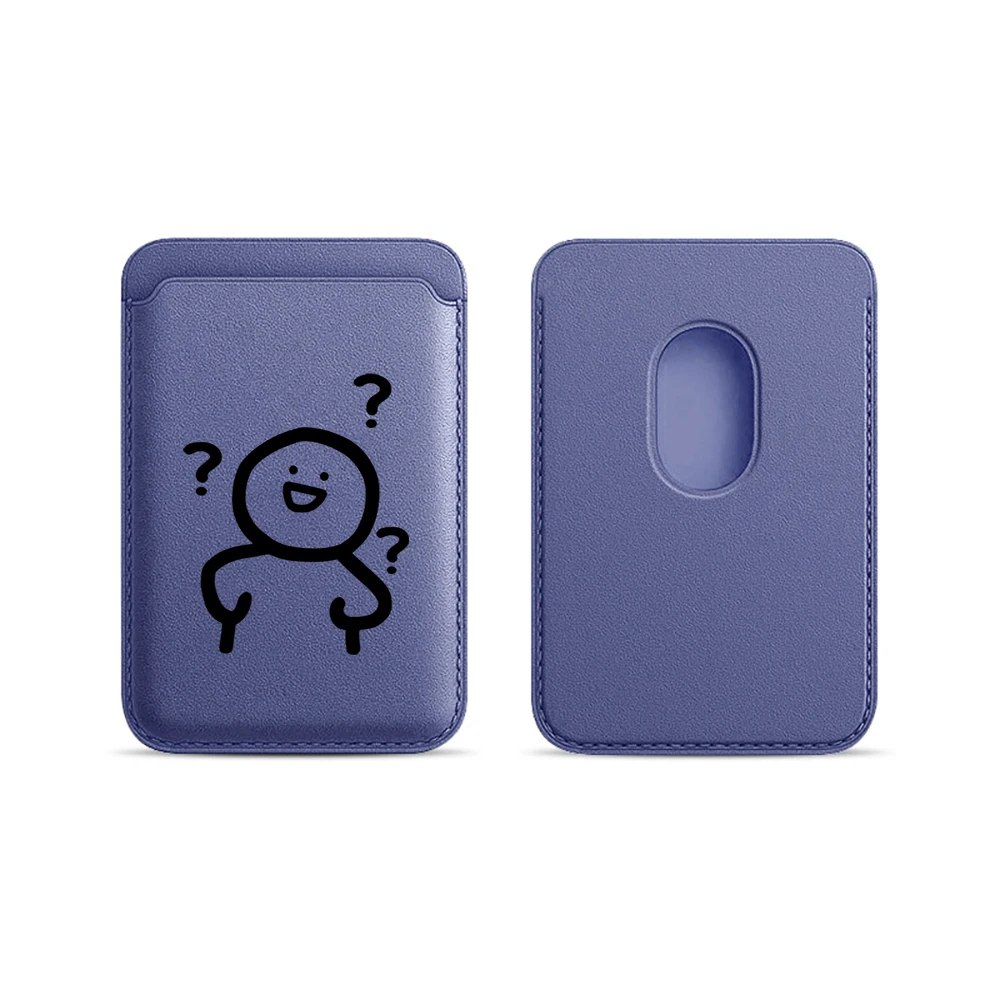 Question Mark Little Man Leder-Kartenetui Telefonkartenhalter für Magnetische Hülle Geeignet für alle iPhone Magsafe Karten-Handytaschen – Detail 20